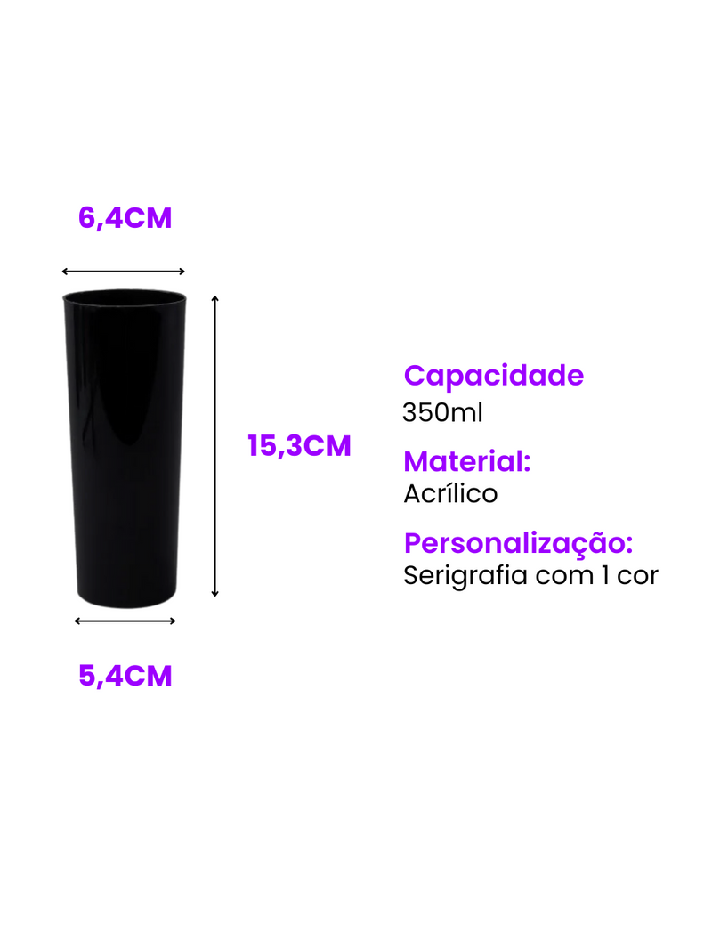 Copo Long Drink Meio Dentista Marsala 350ml