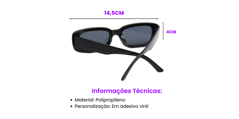 Óculos Retrô Preto Faz o Pix Personalizado