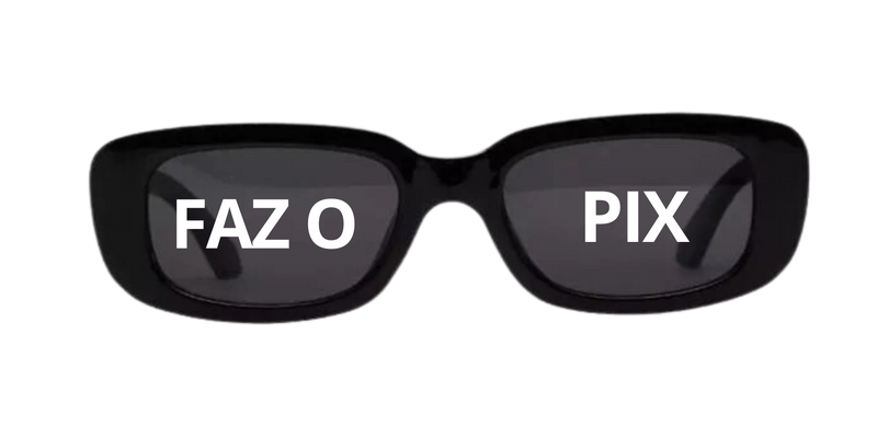 Óculos Retrô Preto Faz o Pix Personalizado